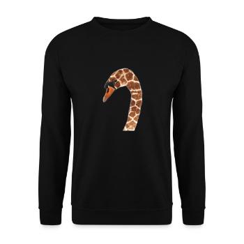 Giraffen Schwan - Unisex Pullover - Schwarz - Vorne - Alina (178cm) & Michal (187cm)