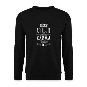Karma finish it - Unisex Pullover - Schwarz - Vorne - Alina (178cm) & Michal (187cm)