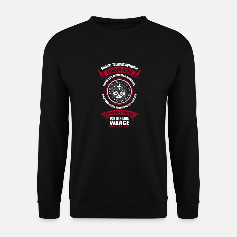 Waage Sternzeichen Horoskop - Unisex Pullover - Schwarz