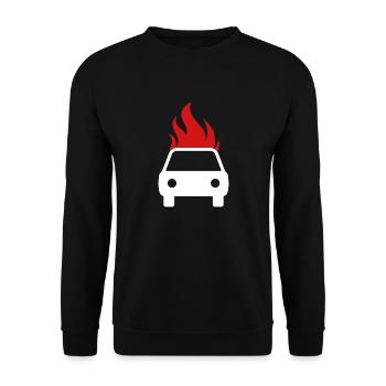 Brennendes Auto 2 - Unisex Pullover - Schwarz - Vorne - Alina (178cm) & Michal (187cm)