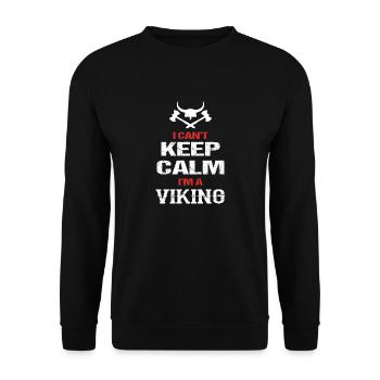 I can not stay calm I am Vikings Viki - Unisex Sweatshirt - black - Front - Alina (178cm) & Michal (187cm)