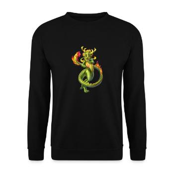 moto der drache - Unisex Pullover - Schwarz - Vorne - Alina (178cm) & Michal (187cm)