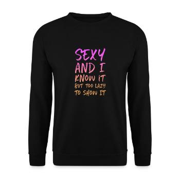 Sexe et je le sais coloré - Sweat-shirt Unisexe - noir - Devant - Alina (178cm) & Michal (187cm)