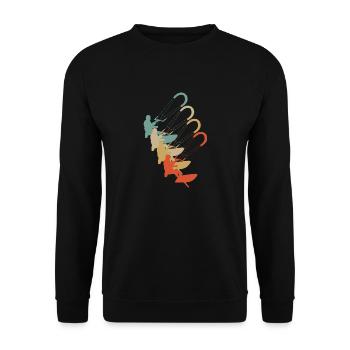 Vintage retro style kitesurfing stunt kite sailing - Unisex Sweatshirt - black - Front - Alina (178cm) & Michal (187cm)