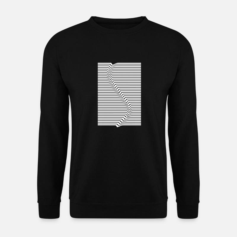 Abstrakte Linien Kunst Surfen im Wasser - Unisex Pullover - Schwarz