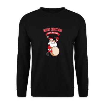 Noël Noël Père Noël Père Noël - Sweat-shirt Unisexe - noir - Devant - Alina (178cm) & Michal (187cm)