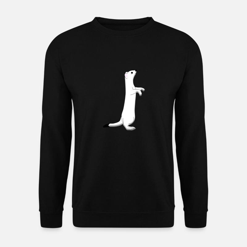 Hermelin schaut interessiert - Unisex Pullover - Schwarz