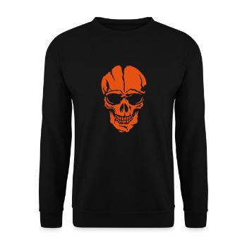 head of death skull halloween 1022 - Unisex Sweatshirt - black - Front - Alina (178cm) & Michal (187cm)
