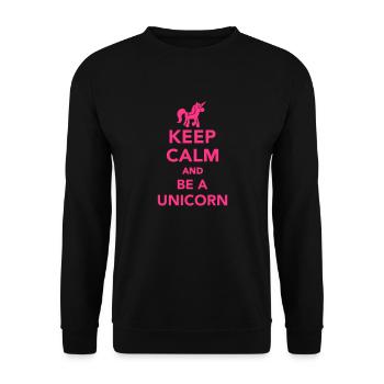 Keep calm and be a unicorn - Unisex Sweatshirt - black - Front - Alina (178cm) & Michal (187cm)