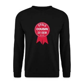 Cousin / Cousine / Vetter / Bruder / Tante / Onkel - Unisex Pullover - Schwarz - Vorne - Alina (178cm) & Michal (187cm)