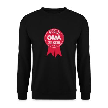 Oma / Großmütter / Grossmütter / Geburt / Baby - Unisex Pullover - Schwarz - Vorne - Alina (178cm) & Michal (187cm)