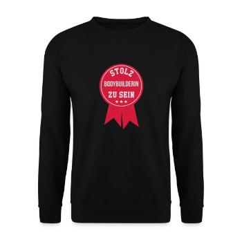 Bodybuilder Bodybuilding Kräftig Muskulös Fitness - Unisex Pullover - Schwarz - Vorne - Alina (178cm) & Michal (187cm)