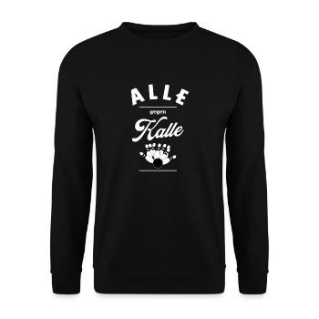 Alle gegen Kalle - Kegeln Kegelclub Verein - Unisex Pullover - Schwarz - Vorne - Alina (178cm) & Michal (187cm)