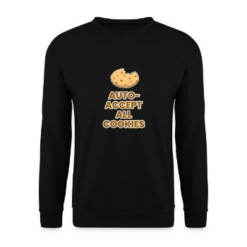 Auto accept all cookies funny pun joke gift - Unisex Pullover - Schwarz - Vorne - Alina (178cm) & Michal (187cm)