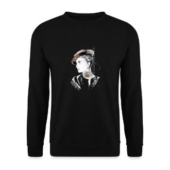 Chiemgau femme - Sweat-shirt Unisexe - noir - Devant - Alina (178cm) & Michal (187cm)