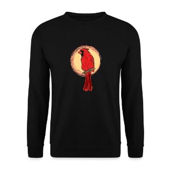 Rotkardinal / Northern Cardinal Design II - Unisex Pullover - Schwarz - Vorne - Alina (178cm) & Michal (187cm)