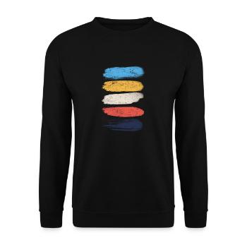 Vintage Pinselstriche Farben grunge - Unisex Pullover - Schwarz - Vorne - Alina (178cm) & Michal (187cm)