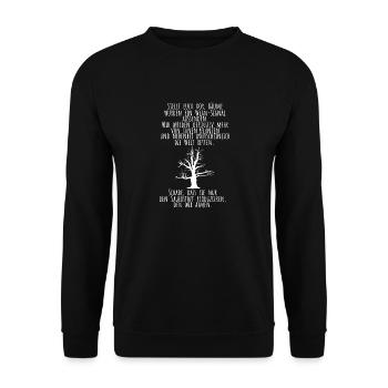 Bäume Wald Umweltschutz Natur Klimawandel Spruch - Unisex Pullover - Schwarz - Vorne - Alina (178cm) & Michal (187cm)