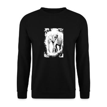 elephant in black and white - Unisex Sweatshirt - black - Front - Alina (178cm) & Michal (187cm)