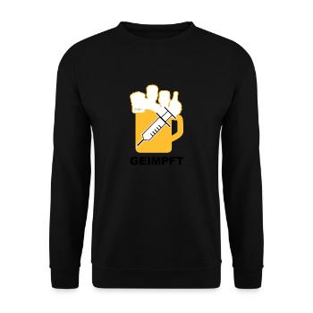 Bier Liga Logo Geimpft 1 - Unisex Pullover - Schwarz - Vorne - Alina (178cm) & Michal (187cm)