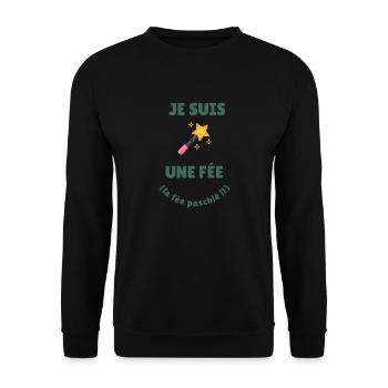 Je suis une fée (le fée pas chiée) - Sweat-shirt Unisexe - noir - Devant - Alina (178cm) & Michal (187cm)