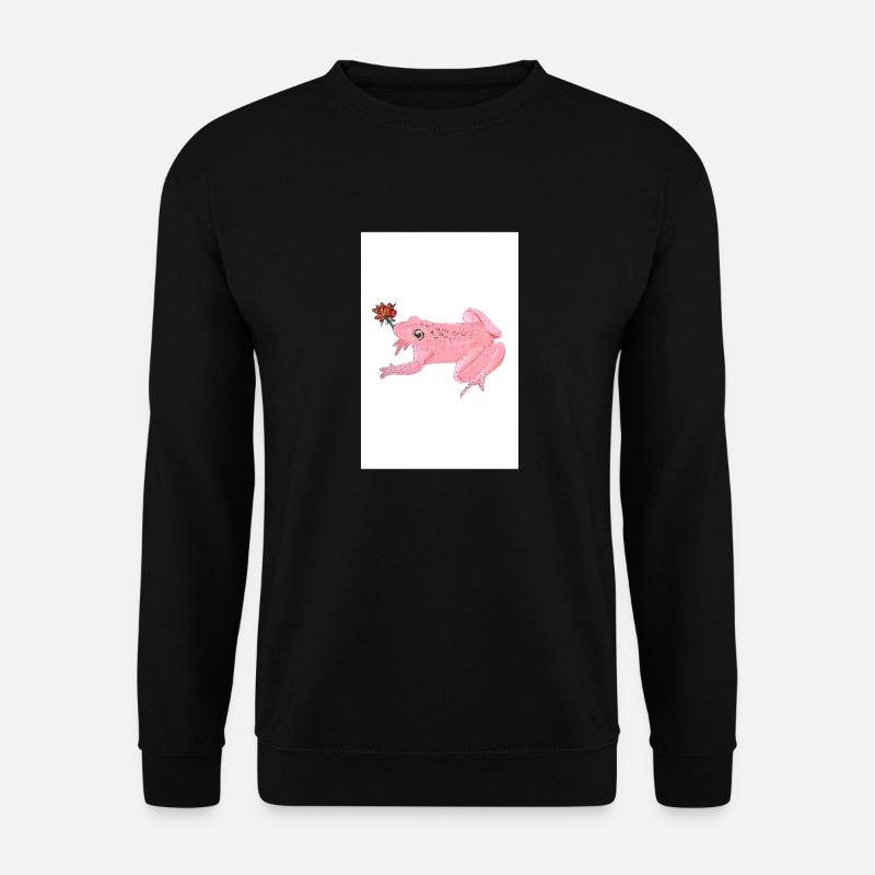 Grenouille rose avec fleur - Sweat-shirt Unisexe - noir