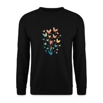 Butterflies Watercolor - Unisex Sweatshirt - black - Front - Alina (178cm) & Michal (187cm)