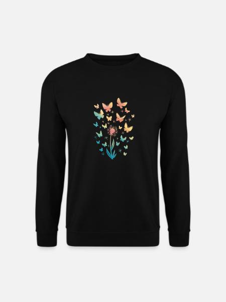Schmetterlinge Aquarell - Unisex Pullover - Schwarz