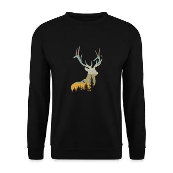 Cerf - Sweat-shirt Unisexe - noir - Devant - Alina (178cm) & Michal (187cm)