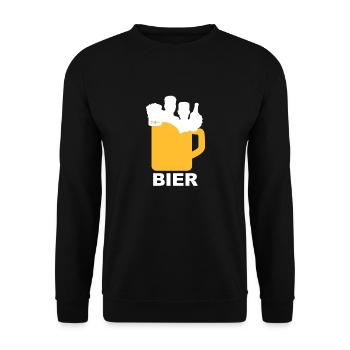 Bier Liga Logo BIER 2 - Unisex Pullover - Schwarz - Vorne - Alina (178cm) & Michal (187cm)