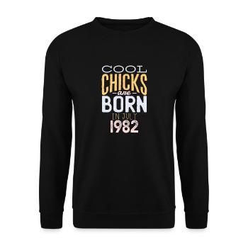 July 1982 - 40th birthday gift. Wife. - Unisex Sweatshirt - black - Front - Alina (178cm) & Michal (187cm)