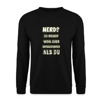Nerd - Unisex Pullover - Schwarz - Vorne - Alina (178cm) & Michal (187cm)