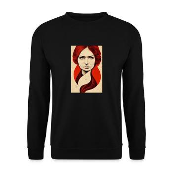 Viking Woman Red Hair - Unisex Sweatshirt - black - Front - Alina (178cm) & Michal (187cm)