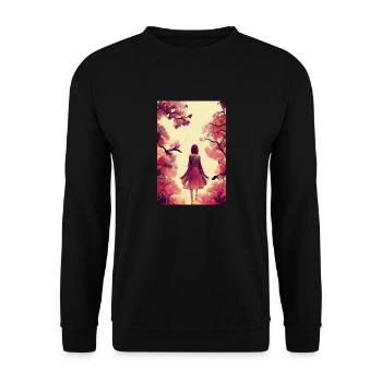 Manga Girl - Sweat-shirt Unisexe - noir - Devant - Alina (178cm) & Michal (187cm)