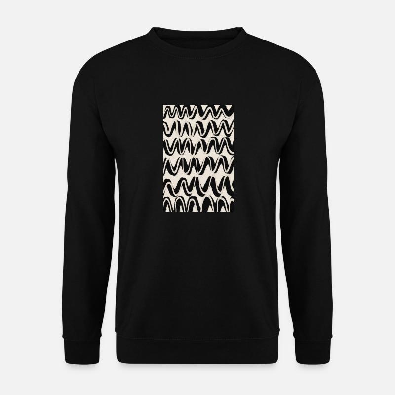 Black Beige Waves Pattern - Unisex Pullover - Schwarz