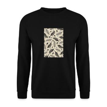 Motif beige floral - Sweat-shirt Unisexe - noir - Devant - Alina (178cm) & Michal (187cm)
