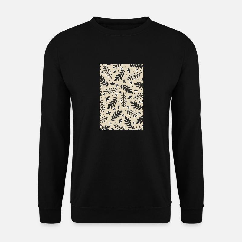 Floral Beige Pattern - Unisex Sweatshirt - black