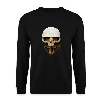 Totenkopf Keramik - Unisex Pullover - Schwarz - Vorne - Alina (178cm) & Michal (187cm)