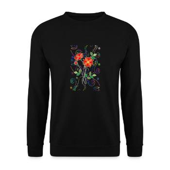 Fleur - Sweat-shirt Unisexe - noir - Devant - Alina (178cm) & Michal (187cm)
