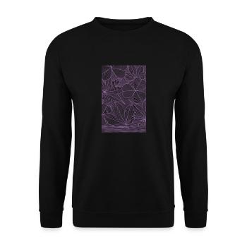 Blumen Konturen - Unisex Pullover - Schwarz - Vorne - Alina (178cm) & Michal (187cm)