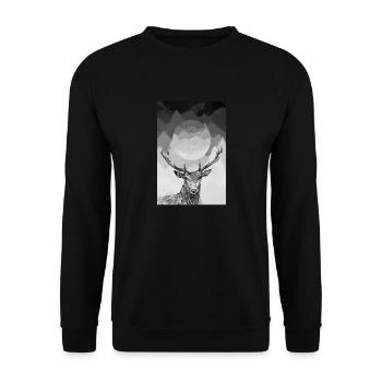 Deer - Unisex Sweatshirt - black - Front - Alina (178cm) & Michal (187cm)