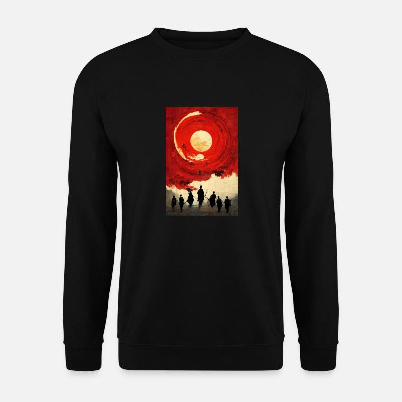 Samurai Japanese Moon - Unisex Sweatshirt - black
