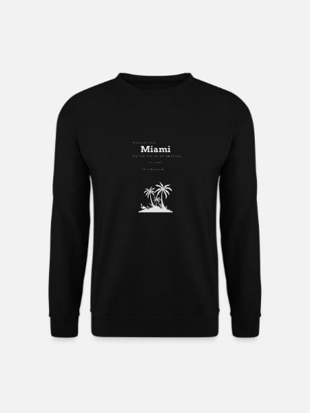 Lieblingsstadt Miami mit Koordinaten Städtenamen - Unisex Pullover - Schwarz