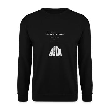 Lieblingsstadt Frankfurt am Main Koordinanten - Unisex Pullover - Schwarz - Vorne - Alina (178cm) & Michal (187cm)