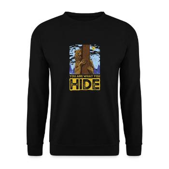 You Are What You Hide. Bear Design Forest Gift - Unisex Sweatshirt - black - Front - Alina (178cm) & Michal (187cm)