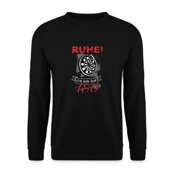 Dart Dartscheibe Dartspieler Bullseye Wurf Design - Unisex Pullover - Schwarz - Vorne - Alina (178cm) & Michal (187cm)