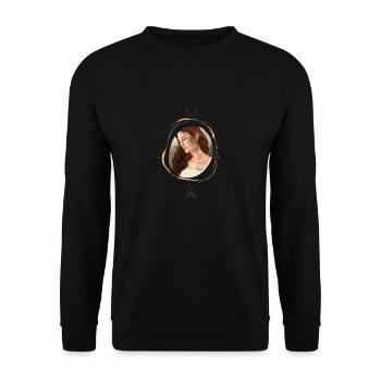 Frau im Portrait - Unisex Pullover - Schwarz - Vorne - Alina (178cm) & Michal (187cm)