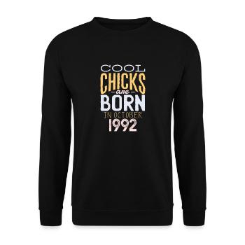 October 1992 - 30th birthday gift. Legend. - Unisex Sweatshirt - black - Front - Alina (178cm) & Michal (187cm)