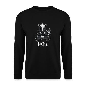 Non Drôle Paresseux Skunk - Sweat-shirt Unisexe - noir - Devant - Alina (178cm) & Michal (187cm)
