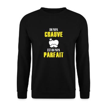 un papa chauve est un papa parfait - Sweat-shirt Unisexe - noir - Devant - Alina (178cm) & Michal (187cm)